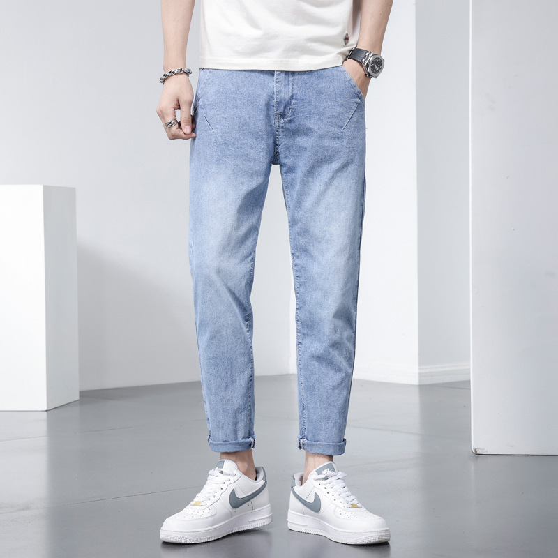 Men’s new fashion casual pants youth small feet pants