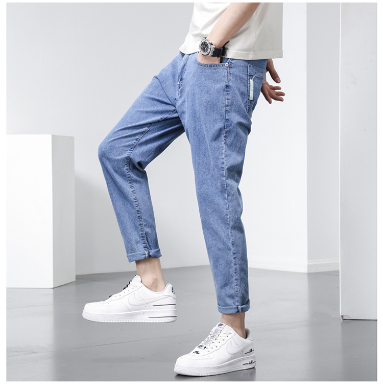 Men’s new fashion casual pants youth small feet pants
