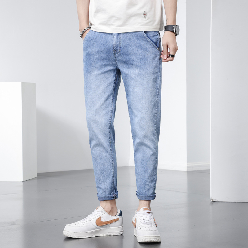 Men’s new fashion casual pants youth small feet pants