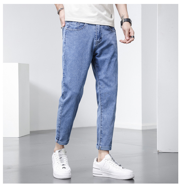 Men’s new fashion casual pants youth small feet pants