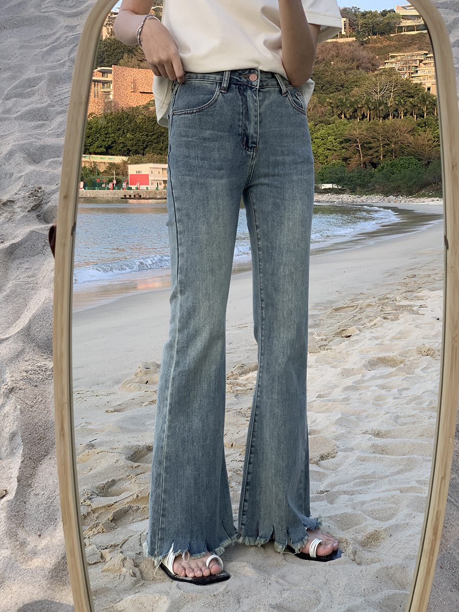 Slim pants with a retro design of cropped cropped jeans