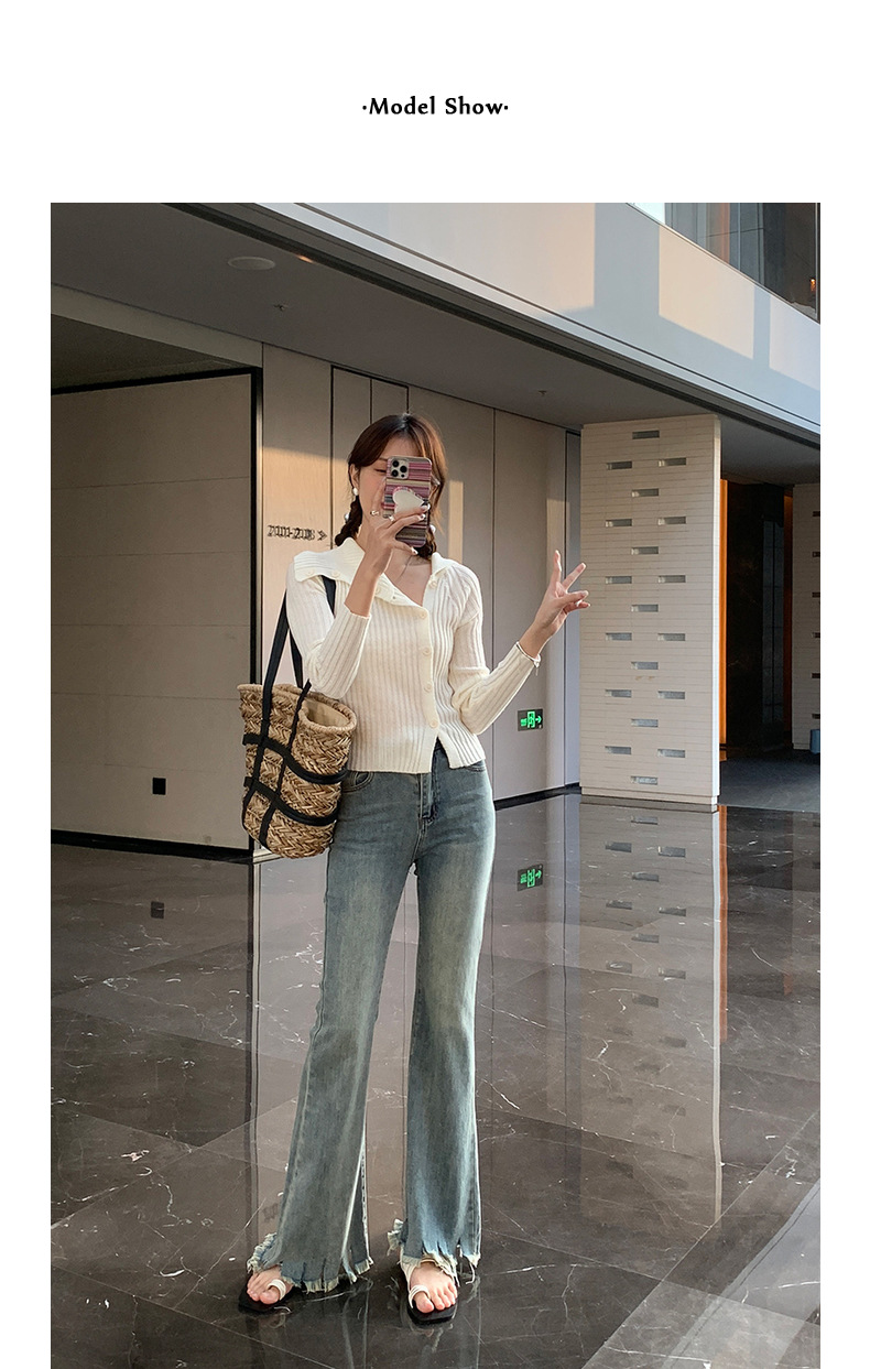 Slim pants with a retro design of cropped cropped jeans