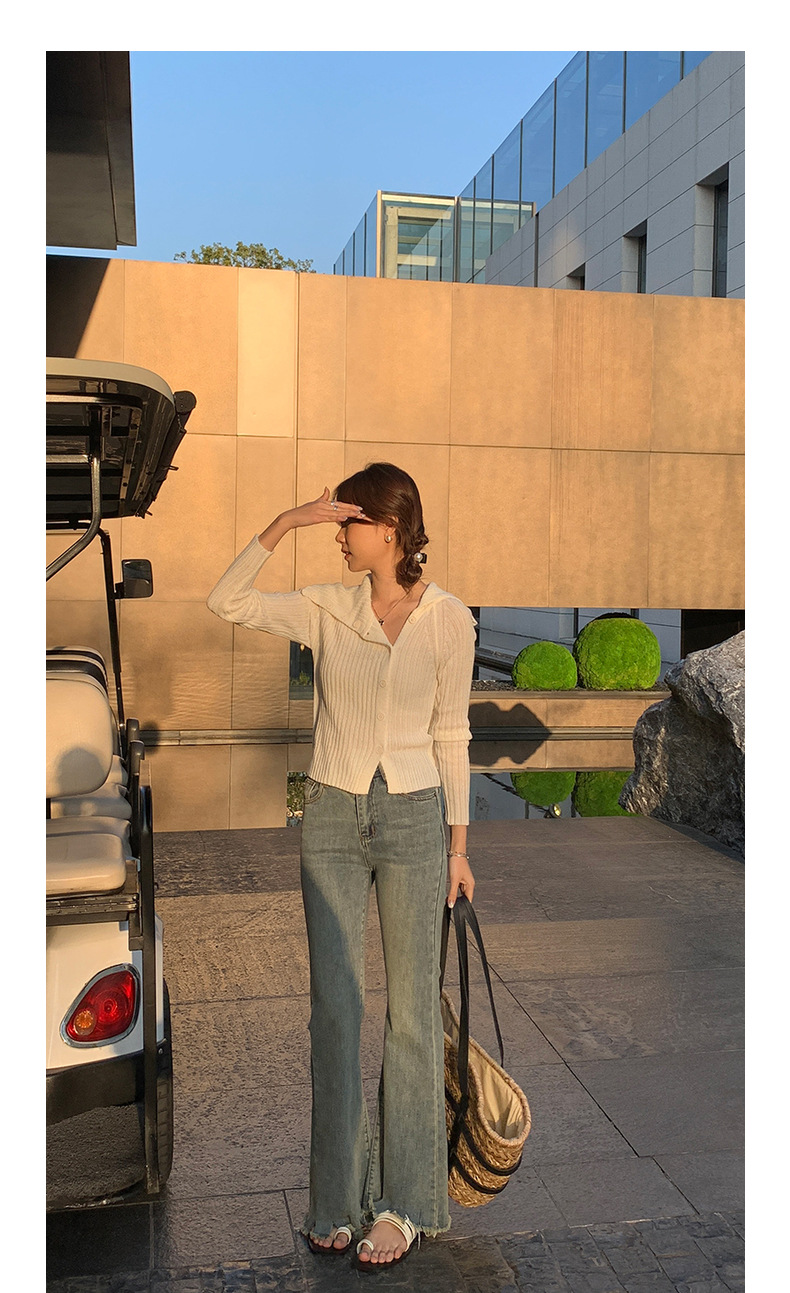 Slim pants with a retro design of cropped cropped jeans