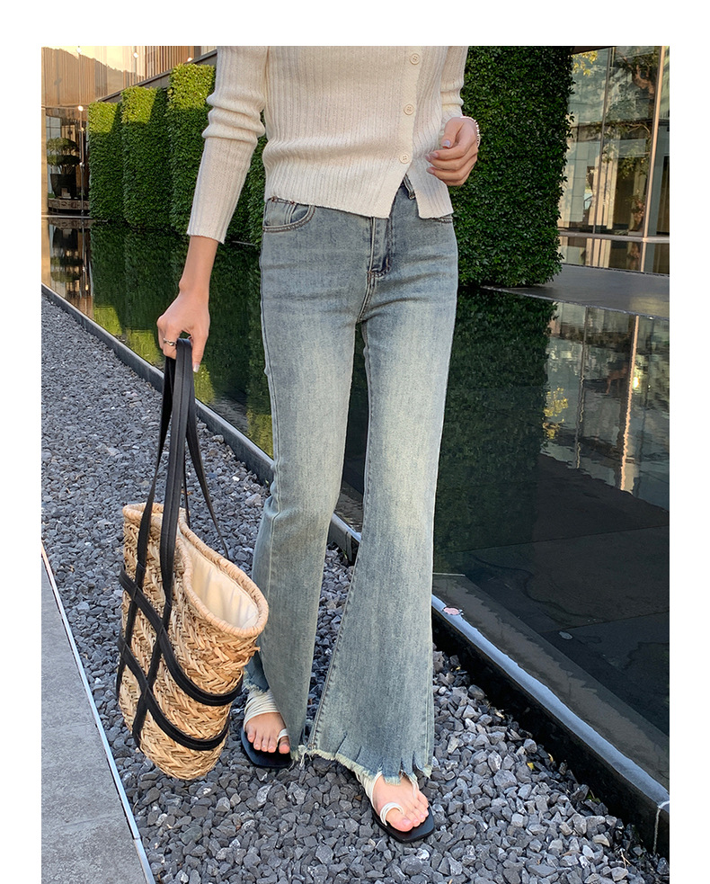 Slim pants with a retro design of cropped cropped jeans