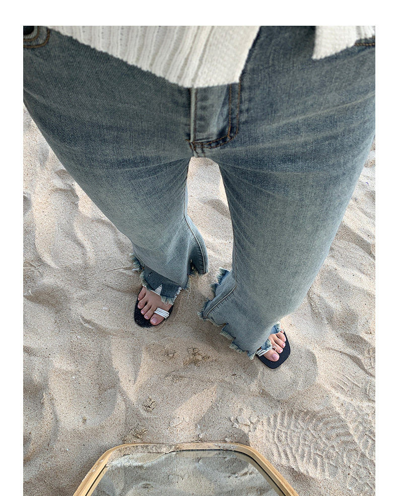 Slim pants with a retro design of cropped cropped jeans