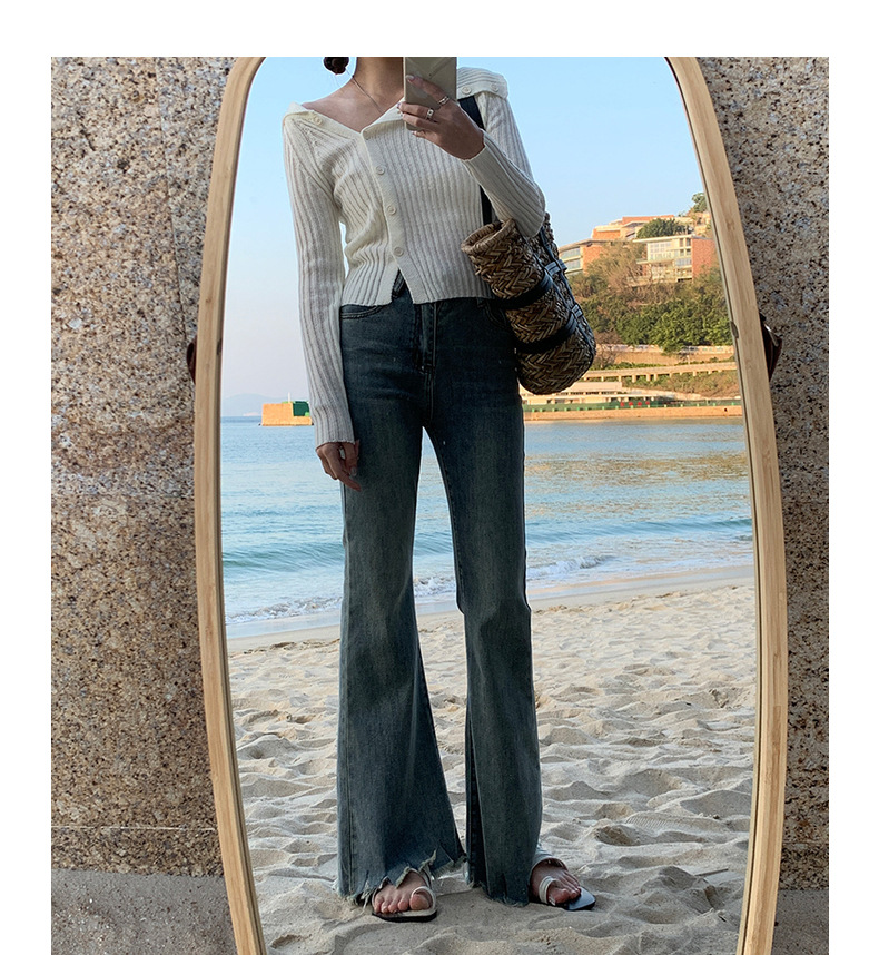 Slim pants with a retro design of cropped cropped jeans