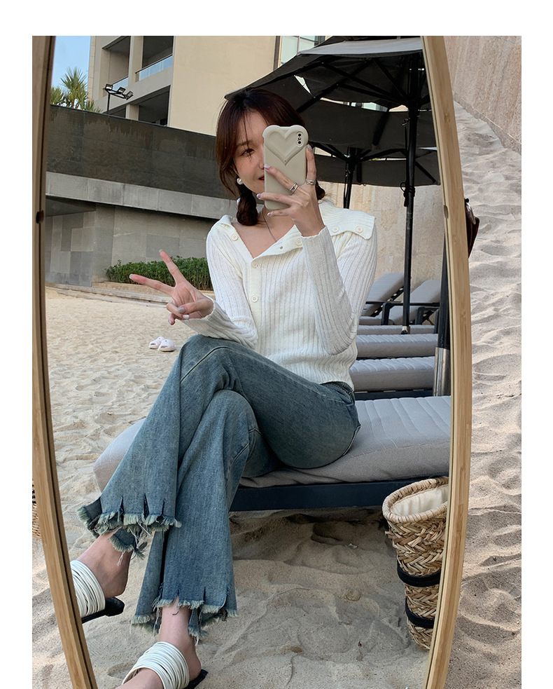 Slim pants with a retro design of cropped cropped jeans