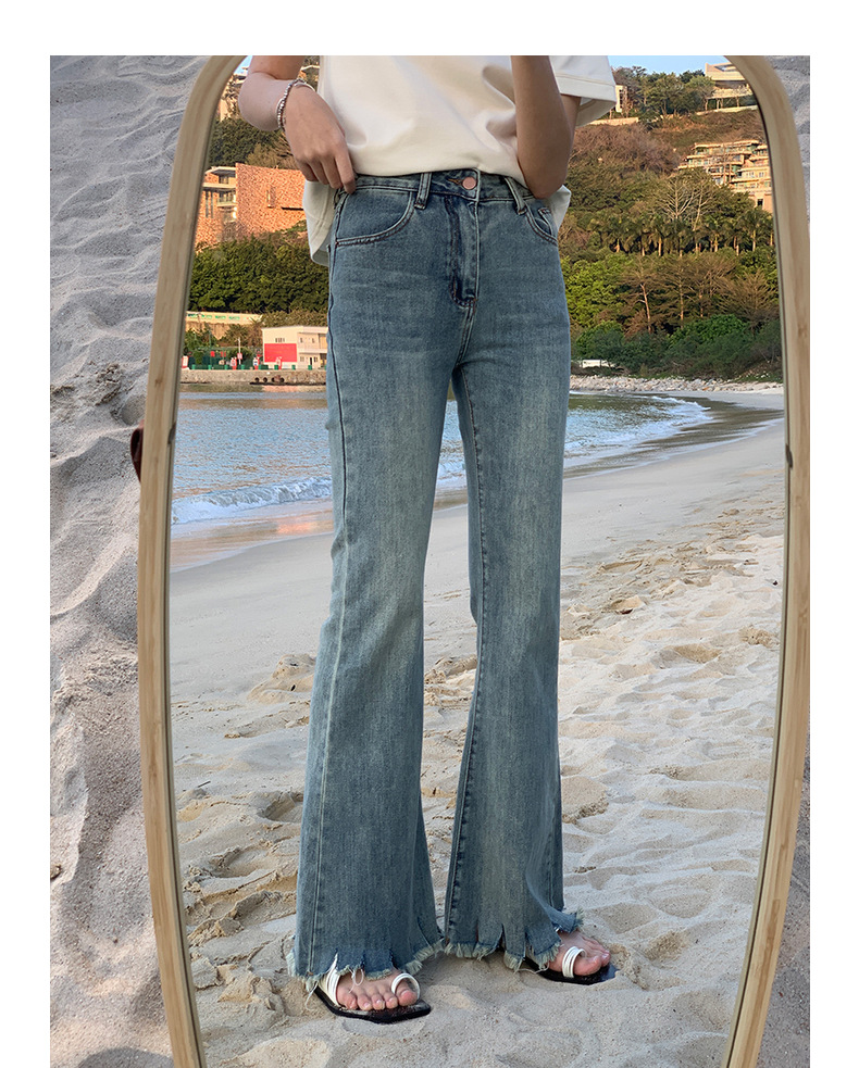 Slim pants with a retro design of cropped cropped jeans