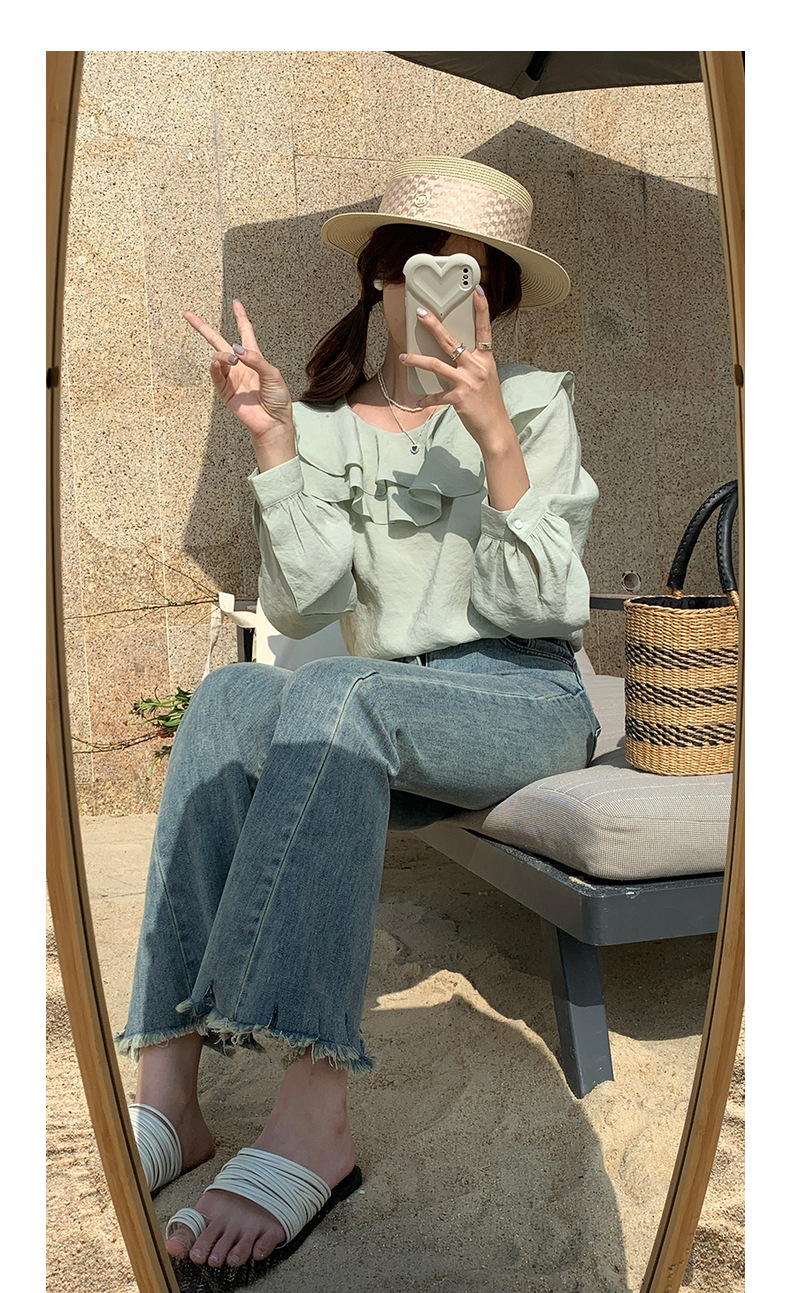 Slim pants with a retro design of cropped cropped jeans