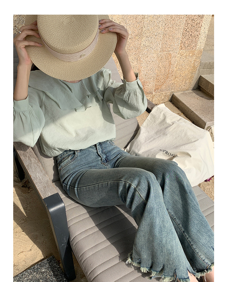 Slim pants with a retro design of cropped cropped jeans