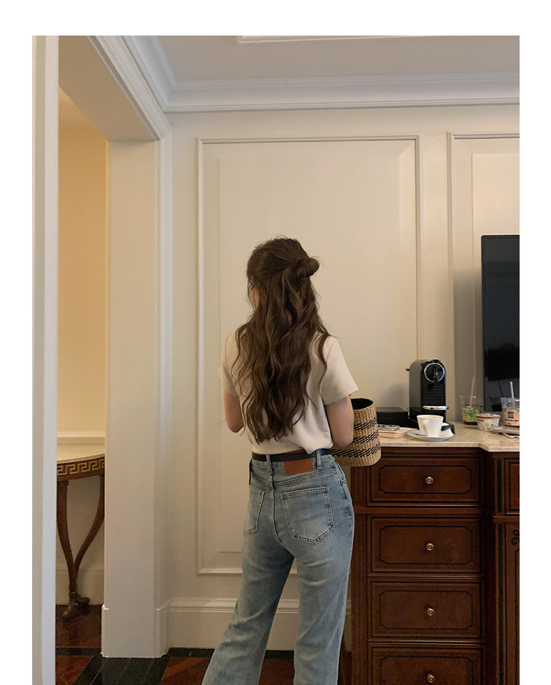 Slim pants with a retro design of cropped cropped jeans