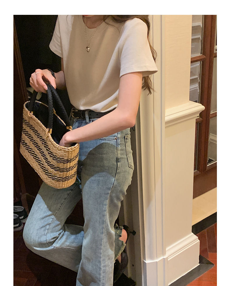 Slim pants with a retro design of cropped cropped jeans