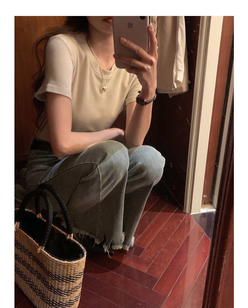Slim pants with a retro design of cropped cropped jeans