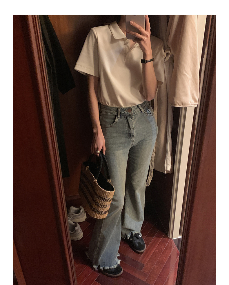 Slim pants with a retro design of cropped cropped jeans