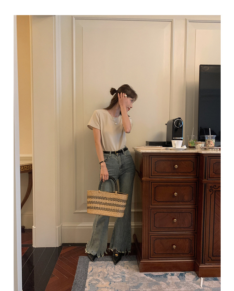 Slim pants with a retro design of cropped cropped jeans