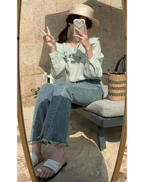 Slim pants with a retro design of cropped cropped jeans