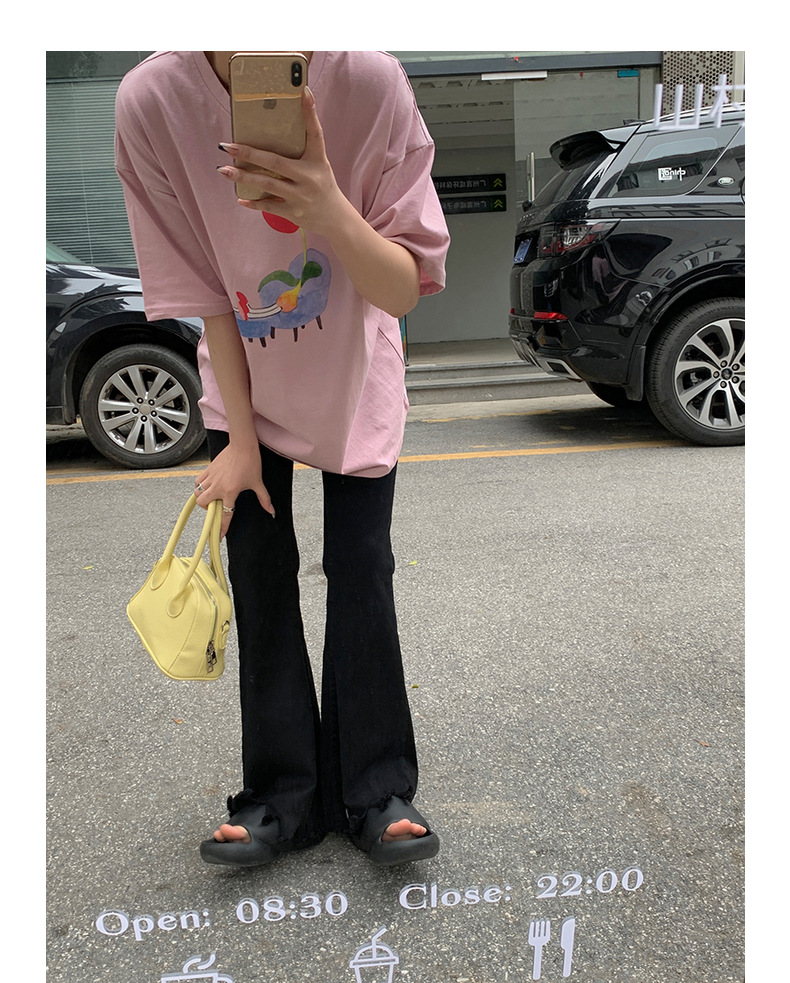 Slim pants with a retro design of cropped cropped jeans