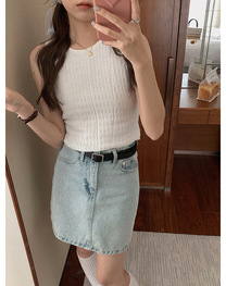 Slim pants with a retro design of cropped cropped jeans