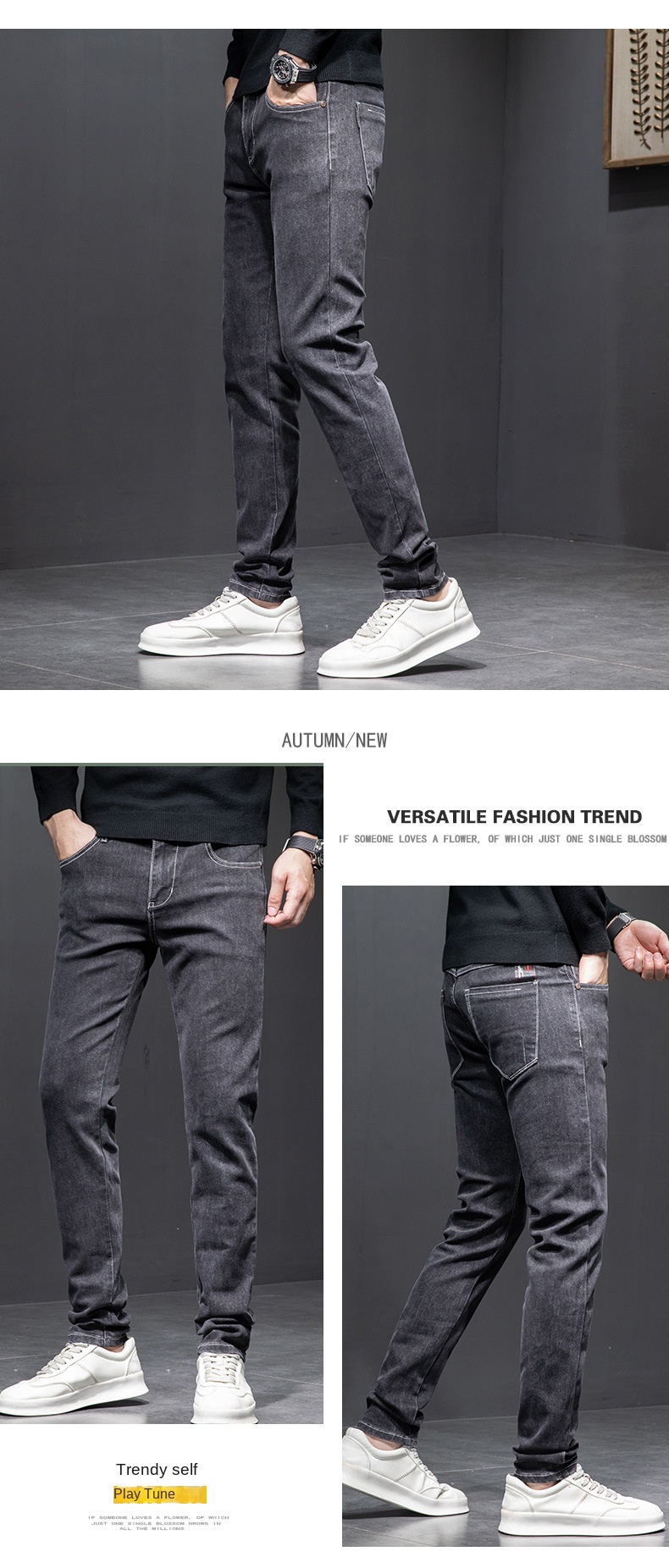 Slim stretch jeans for men youth men’s wear
