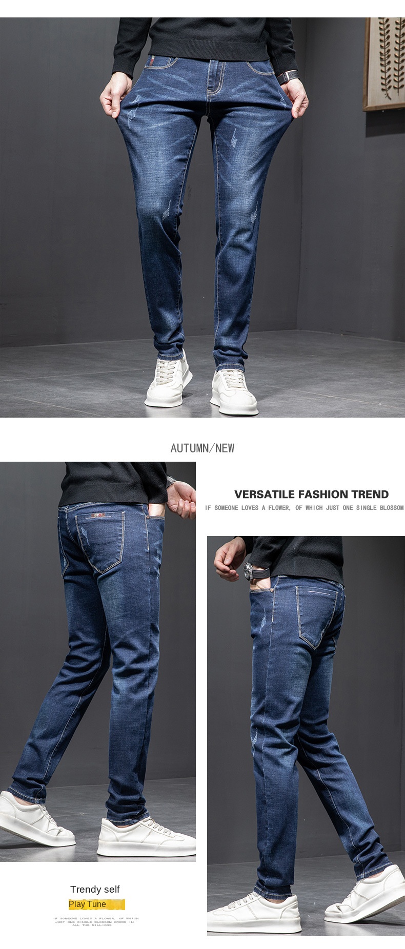 Slim stretch jeans for men youth men’s wear