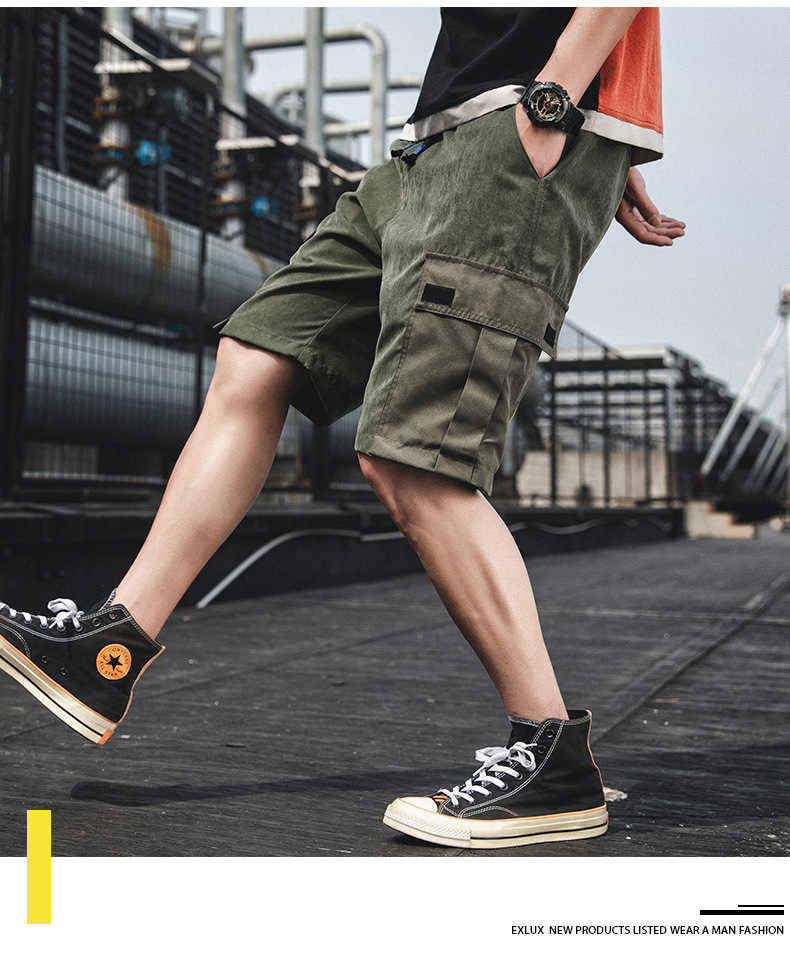 Sports cargo shorts men’s new summer straight leg Korean version of the trend pants five points casual pants