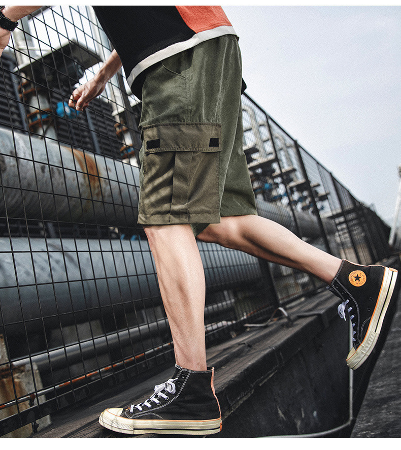 Sports cargo shorts men’s new summer straight leg Korean version of the trend pants five points casual pants