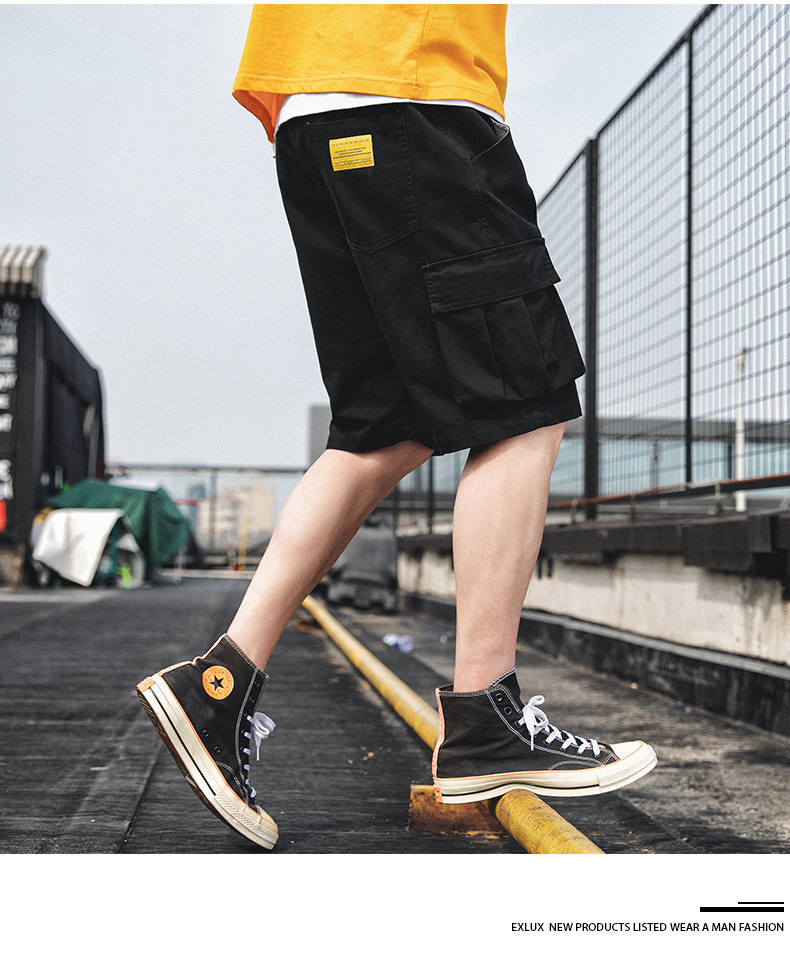 Sports cargo shorts men’s new summer straight leg Korean version of the trend pants five points casual pants