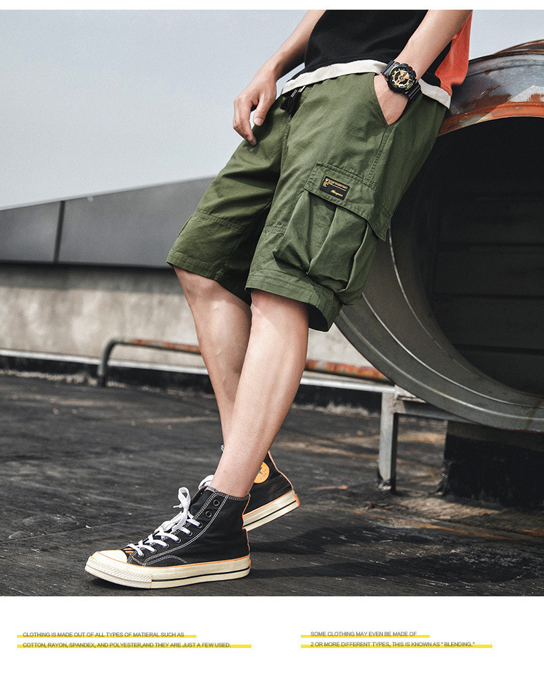 Sports cargo shorts men’s new summer straight leg Korean version of the trend pants five points casual pants