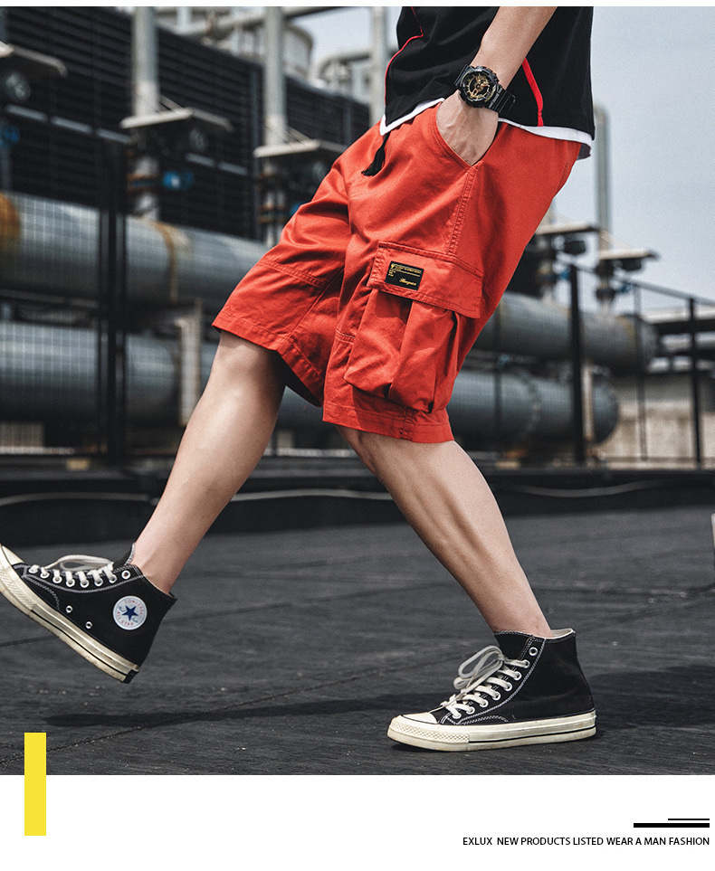 Sports cargo shorts men’s new summer straight leg Korean version of the trend pants five points casual pants