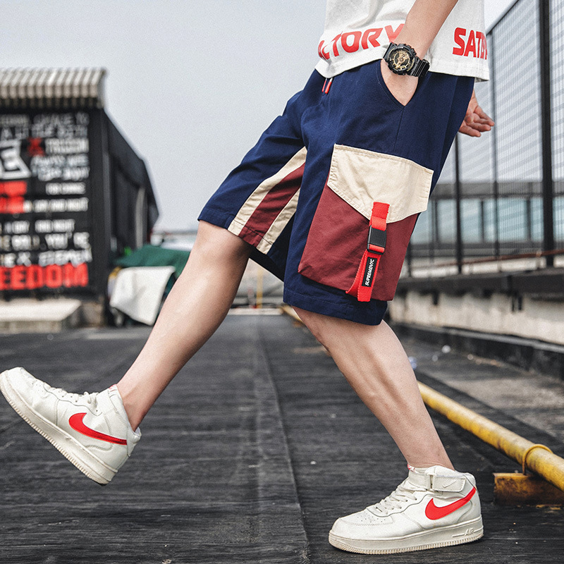 Sports cargo shorts men’s new summer straight leg Korean version of the trend pants five points casual pants