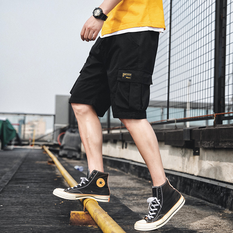 Sports cargo shorts men’s new summer straight leg Korean version of the trend pants five points casual pants