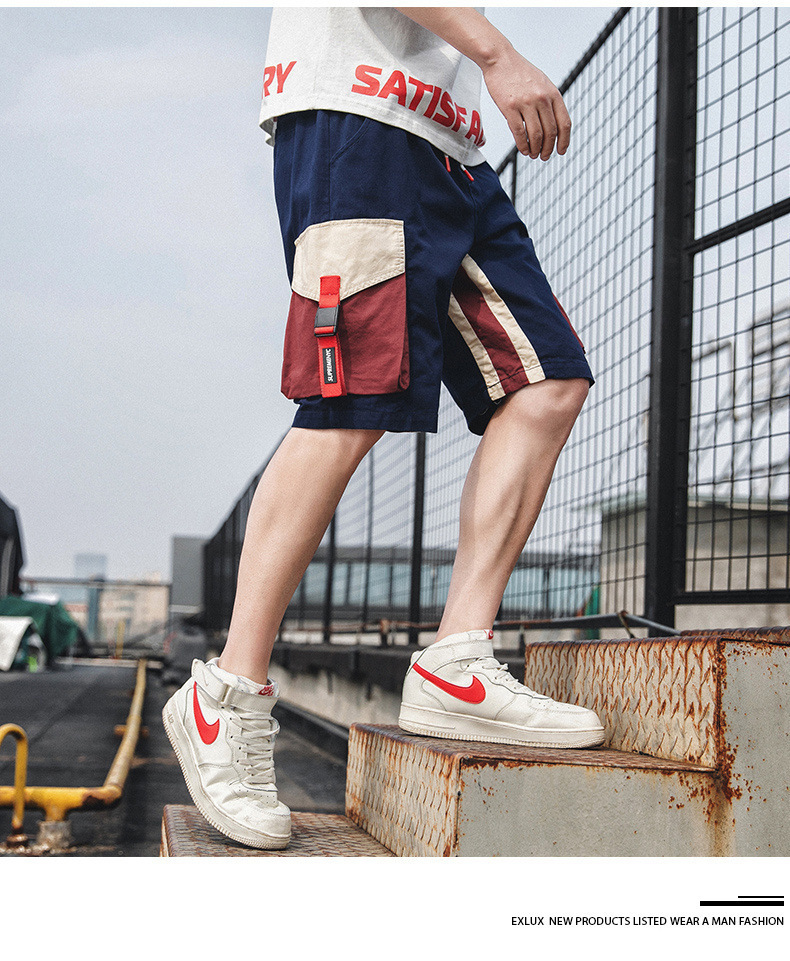 Sports cargo shorts men’s new summer straight leg Korean version of the trend pants five points casual pants