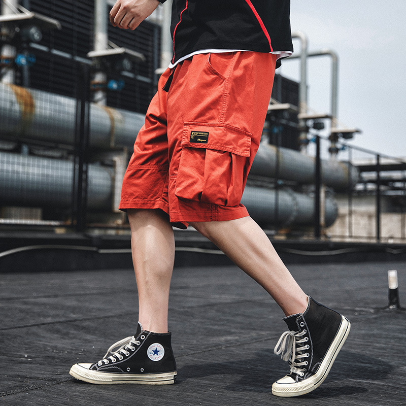 Sports cargo shorts men’s new summer straight leg Korean version of the trend pants five points casual pants