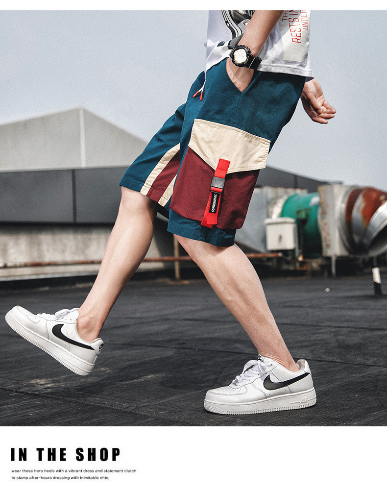 Sports cargo shorts men’s new summer straight leg Korean version of the trend pants five points casual pants
