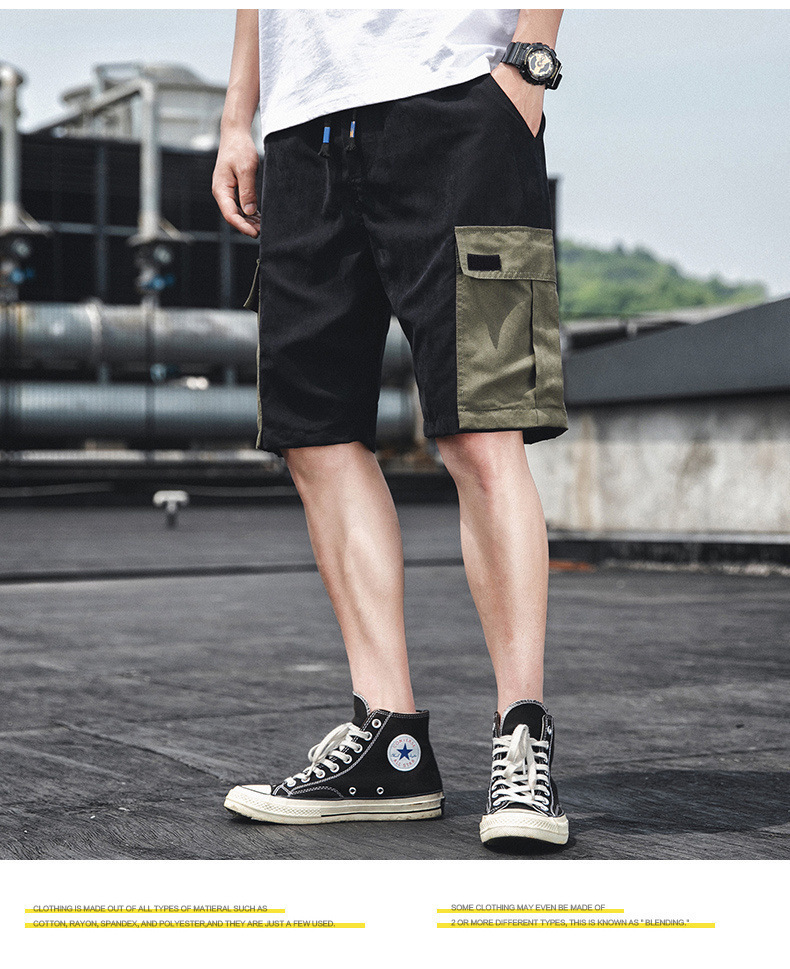 Sports cargo shorts men’s new summer straight leg Korean version of the trend pants five points casual pants