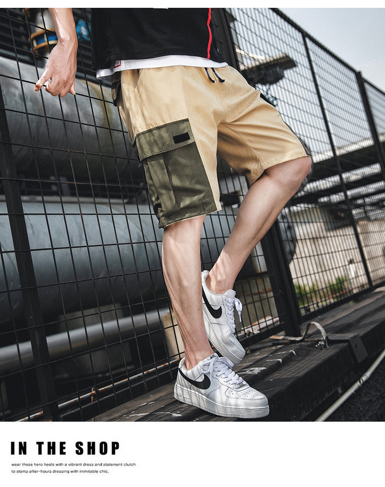 Sports cargo shorts men’s new summer straight leg Korean version of the trend pants five points casual pants