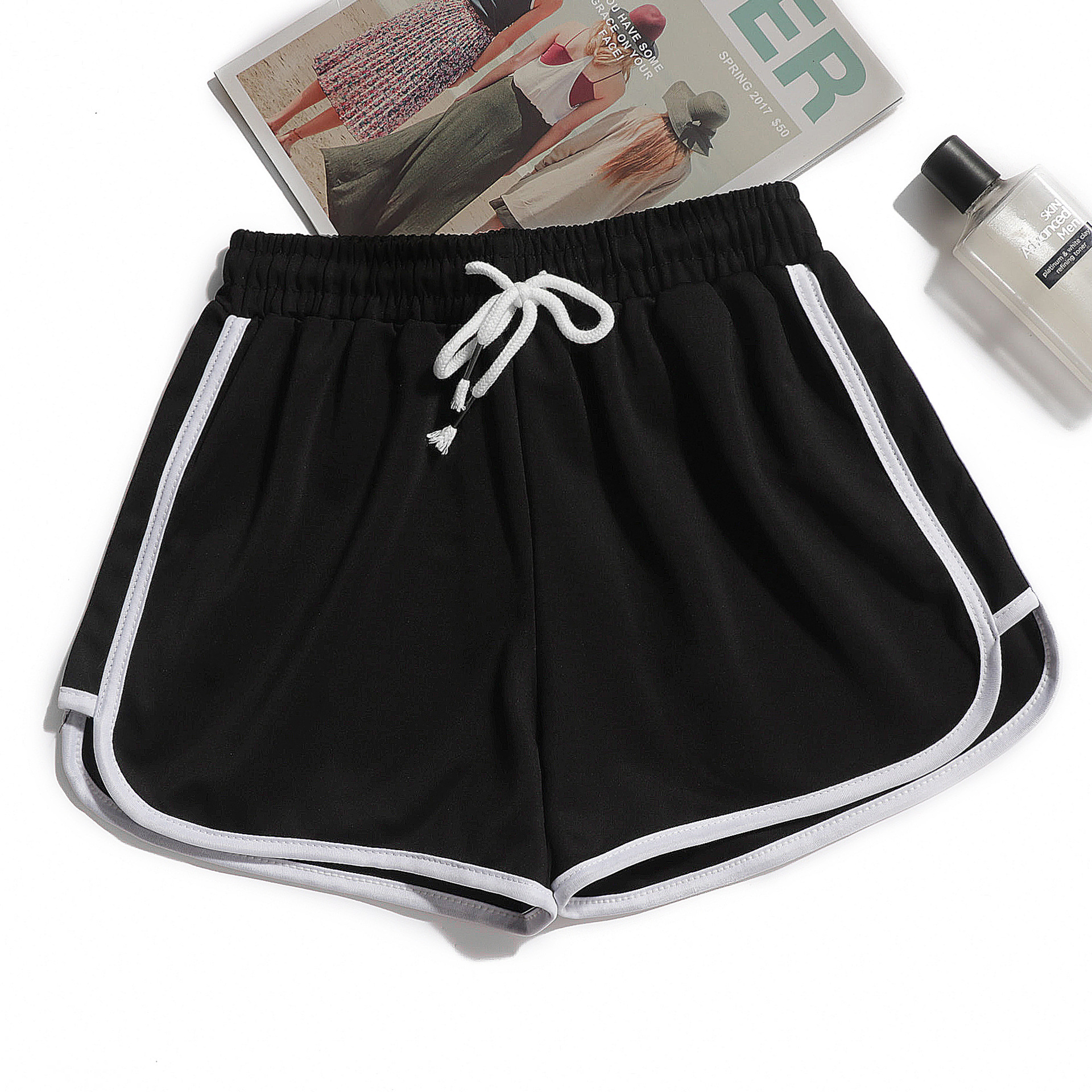 Sports style three-point shorts Yoga slimming baggy pocket plus size shorts