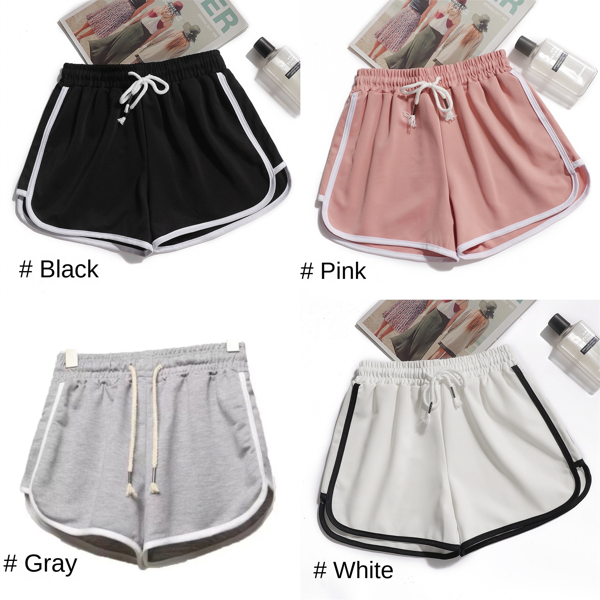 Sports style three-point shorts Yoga slimming baggy pocket plus size shorts