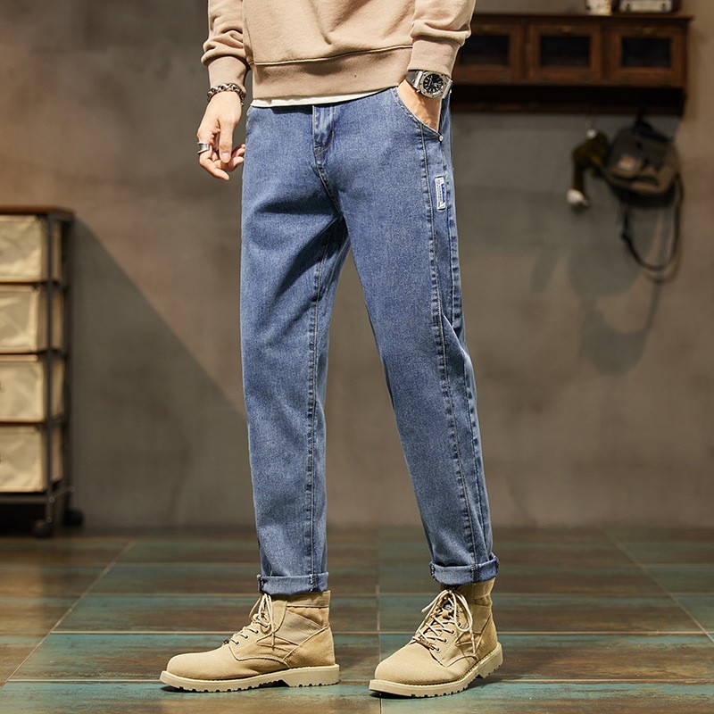 Stretch loose straight leg jeans Men’s casual all-match Haren pants