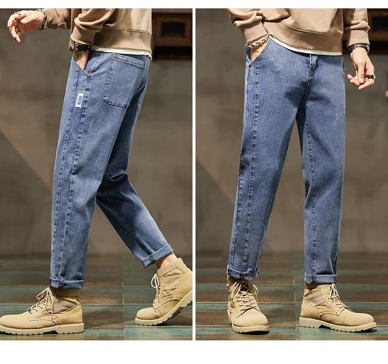 Stretch loose straight leg jeans Men’s casual all-match Haren pants