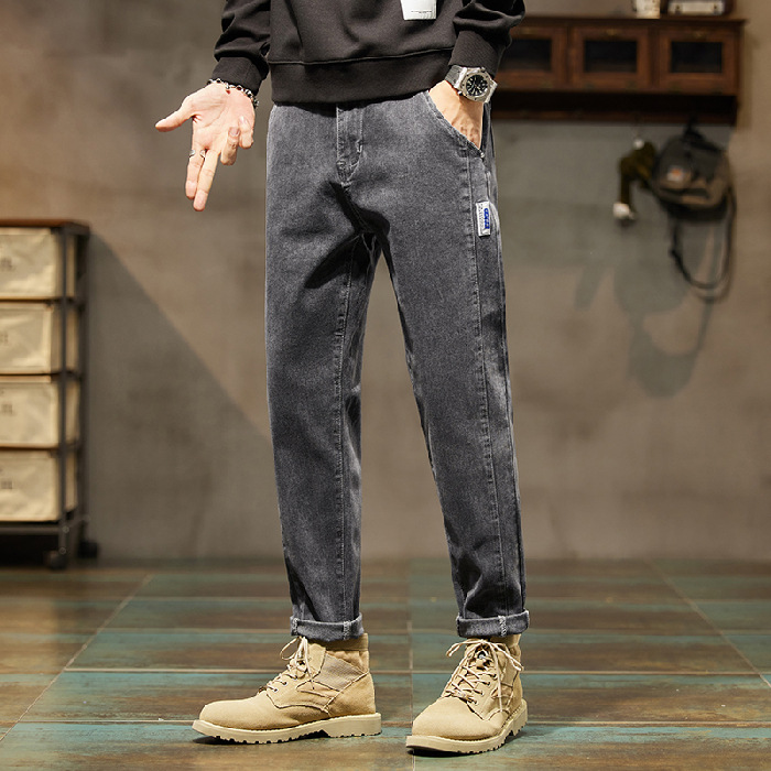 Stretch loose straight leg jeans Men’s casual all-match Haren pants