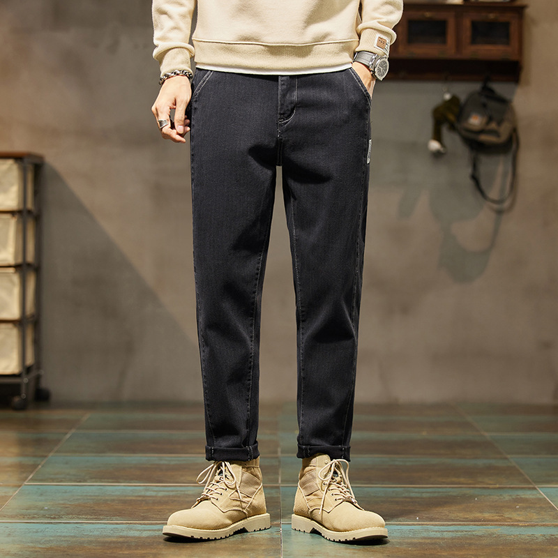 Stretch loose straight leg jeans Men’s casual all-match Haren pants