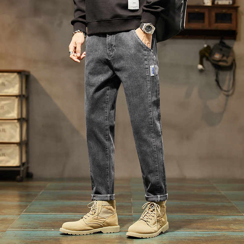 Stretch loose straight leg jeans Men’s casual all-match Haren pants