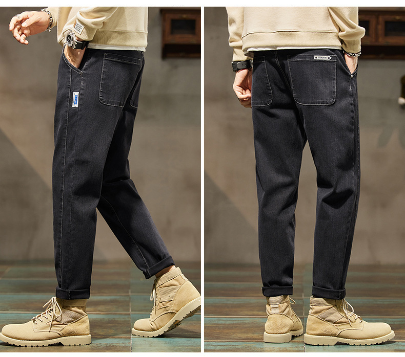 Stretch loose straight leg jeans Men’s casual all-match Haren pants