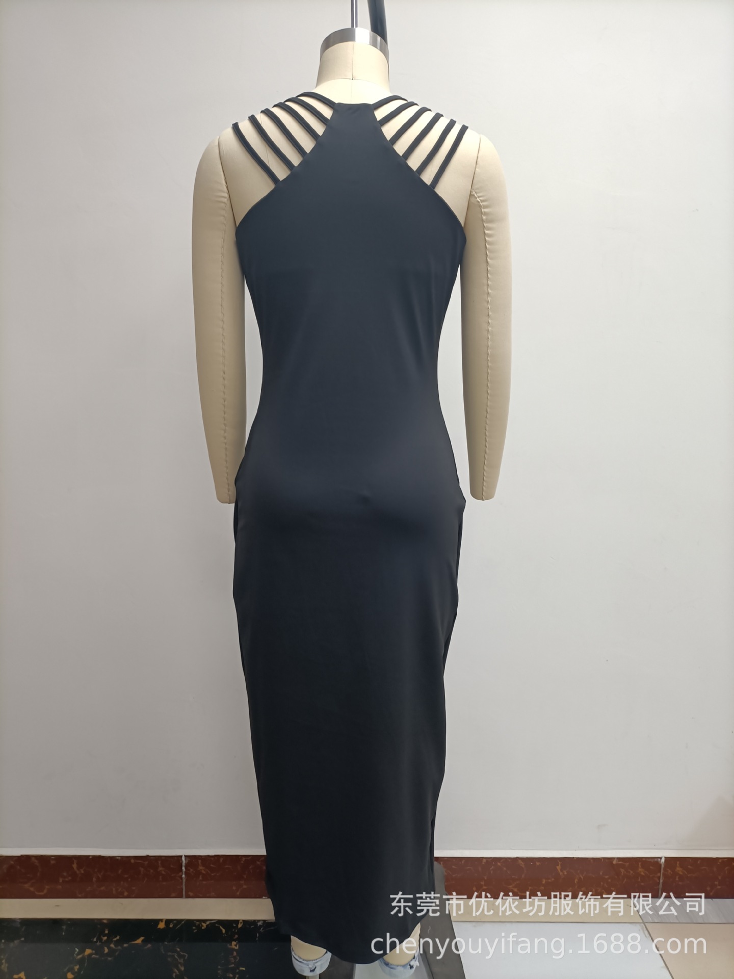 Temperament hot drill slit wrap hip dress night club dinner dress