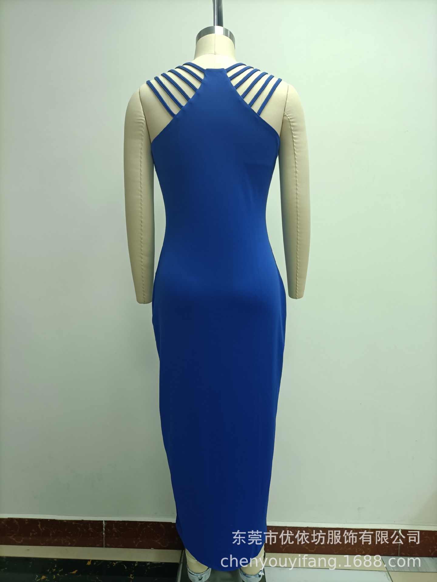 Temperament hot drill slit wrap hip dress night club dinner dress