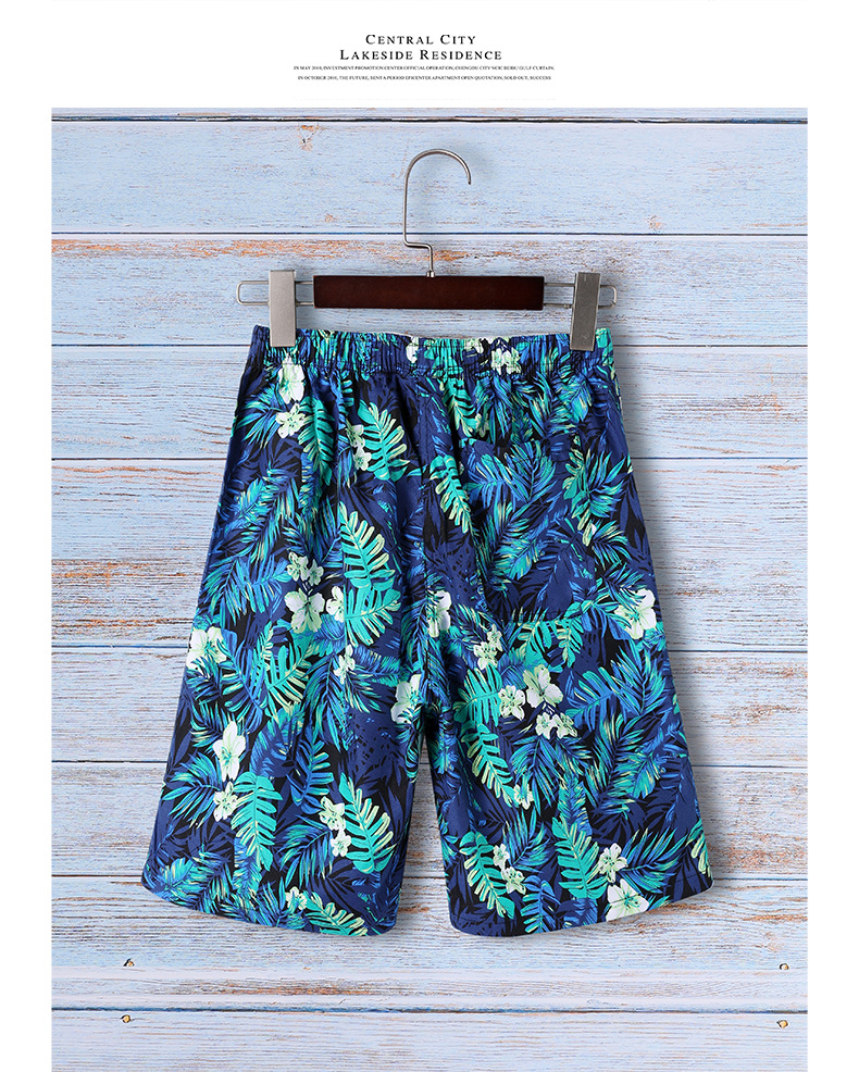 Thermal sublimation wear resistant men’s beach pants blend casual shorts