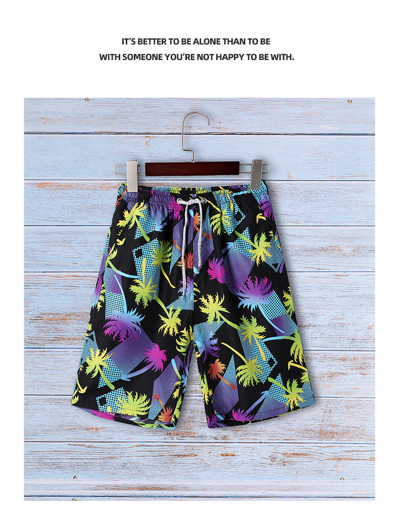 Thermal sublimation wear resistant men’s beach pants blend casual shorts