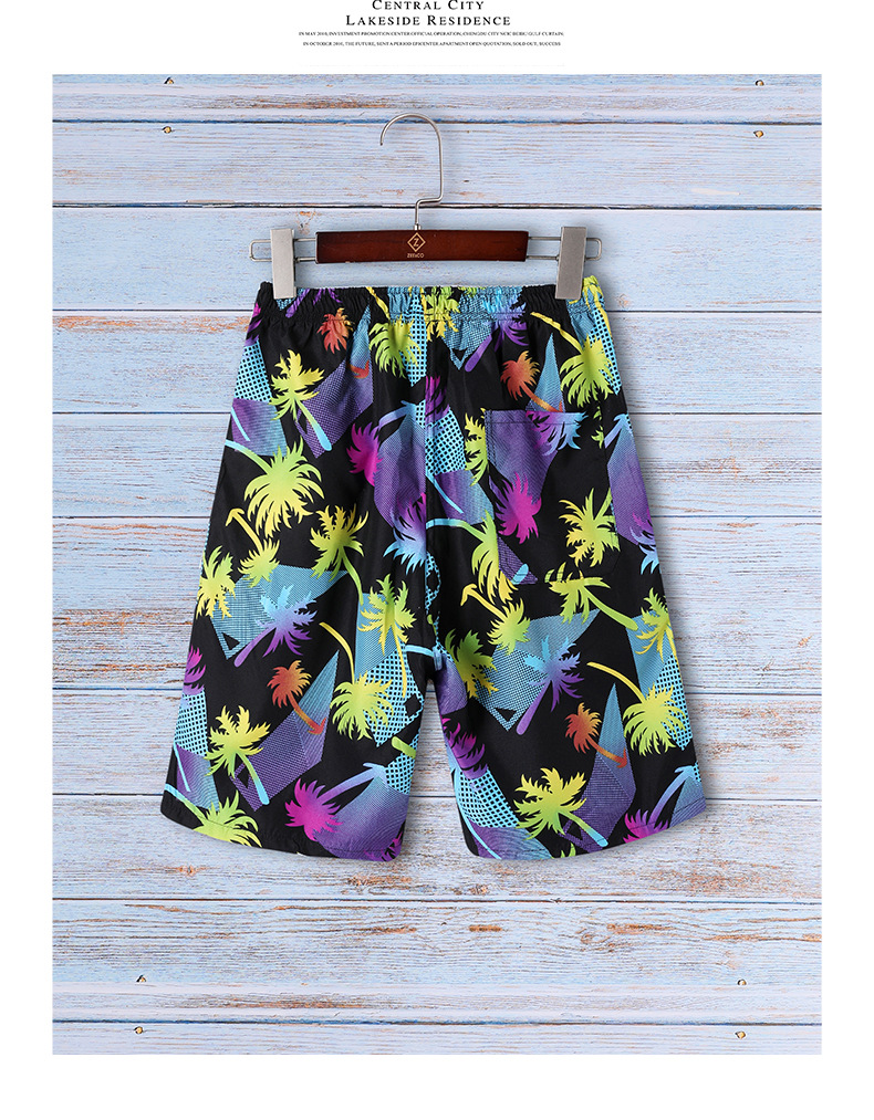 Thermal sublimation wear resistant men’s beach pants blend casual shorts