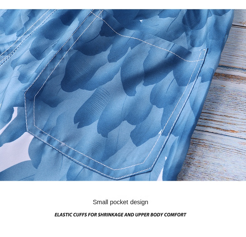 Thermal sublimation wear resistant men’s beach pants blend casual shorts